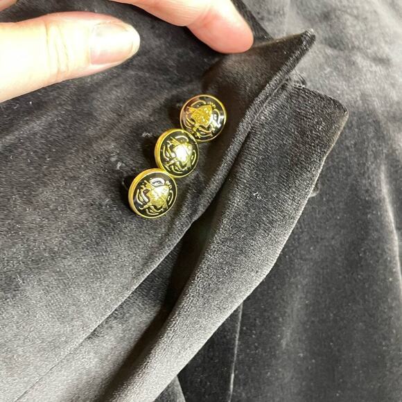 Adrienne Vittadini Black Velvet Blazer Jacket M - Picture 3 of 11